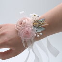コサージュ ブローチ リストブーケ 結婚式 新婦 介添人 ウェディングフラワー レース リボン 造花 上品 パーティー 入学式 卒業式 成人式 フォーマル セレモニー ホワイト ピンク ライトパープル ゴールド レッド