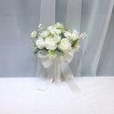 ブーケ 造花 フェイクフラワー 花束 韓国風 ナチュラル ウェディング 結婚式 プロポーズ 前撮り ウェディングフォト 撮影小物 花嫁 オフホワイト シャンパン ピンク