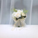 ブーケ ローズ 造花 ウェディングブーケ ブライダル 新婦用 結婚式 披露宴 前撮り フォトウェディング ナチュラル オフホワイト シャンパン ワインレッド