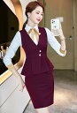 オフィスウェア レディース ビジネススーツ スリーピース ベスト スカート パンツ セットアップ ホテル 美容室 受付 事務服 ユニフォーム 制服 ストレッチ(x2)