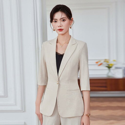 セットアップ レディース 七分袖 テーラードジャケット ブラック オフィス ビジネス スーツ フォーマル 制服 ポリエステル ストレッチ 上品 美容師 ホテル受付 春夏(x2) セットアップ レディース 七分袖 テーラードジャケット ブラック オフィス ビジネス スーツ フォーマル 制服 ポリエステル ストレッチ 上品 美容師 ホテル受付 春夏(x2)