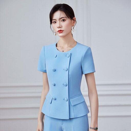セットアップ レディース 五分袖 オフィススーツ ビジネス 通勤 OL 制服 ワークウェア きれいめ 上品 エレガント 接客業 白 黒 ピンク ライトブルー ポリエステル スパンデックス 春夏(x2) セットアップ レディース 五分袖 オフィススーツ ビジネス 通勤 OL 制服 ワークウェア きれいめ 上品 エレガント 接客業 白 黒 ピンク ライトブルー ポリエステル スパンデックス 春夏(x2)
