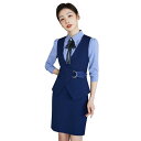 ベストスーツ レディース 春夏 ホテル フロント 受付 美容院 不動産 オフィス ビジネス 制服 ユニフォーム 仕事着 スタイリッシュ 上品 ポリエステル 伸縮性(x2)