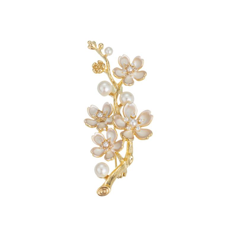 ブローチ レディース 秋冬 蝋梅の花 フラワー 高級感 上品 エレガント 個性的 銅製 エナメル コート ジャケット アウター 飾り フォーマル パーティー 通...