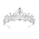 ティアラ レディース ヘッドドレス バロック ラインストーン 合金 シルバー 花嫁 ブライダル 結婚式 パーティー 誕生日 プリンセス クイーン 成人式 発表会 ゴージャス 華やか(x2)