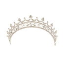 ヘッドドレス レディース 王冠 ティアラ ゴールド ブライダル 結婚式 披露宴 二次会 パーティー 演奏会 発表会 フォーマル レトロ バロック風 高級感 ラインストーン 合金 大型(x3)