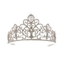 ヘアアクセサリー 花嫁 ブライダル ティアラ 王冠 欧風 プリンセス風 花モチーフ ジルコニア ラインストーン 結婚式 ウェディング 披露宴 パーティー 合金 電気メッキ加工 シルバーカラー(x3)