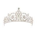 ヘッドドレス レディース ウェディング クラウン ティアラ バロック ラインストーン プリンセス 結婚式 誕生日 パーティー 披露宴 花モチーフ 合金製 電気メッキ加工 クリスタル クリア ヘアアクセサリー(x3)