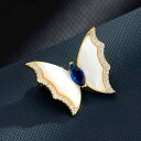 ブローチ レディース 高級感 シェル 蝶 昆虫 マグネット式 精巧 小ぶり 軽量 上品 春夏 銅製 電気メッキ加工 アウター 普段使い フォーマル カジュアル(...