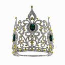 ティアラ 花嫁 ウェディング ブライダル ヘッドドレス 高級感 特大 フルクラウン バロック調 ラインストーン クリスタル 結婚式 披露宴 舞台 コンテスト サイズ調整可能