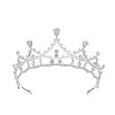 ヘアアクセサリー レディース 花嫁 結婚式 ウェディング ブライダル 披露宴 二次会 パーティー 韓国風 高級感 ジルコニア ティアラ クラウン ヘッドドレス 髪飾り プリンセス 上品 エレガント 合金 電気メッキ ゴールド シルバー(x2)