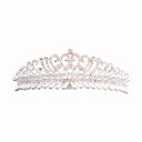 頭飾り レディース ブライダル ウェディング 結婚式 韓国風 ティアラ ヘアコーム クリスタル パール ラインストーン 水滴モチーフ 合金製 上品 エレガント 華やか
