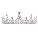 ヘアアクセサリー レディース 花嫁 ウェディング ブライダル 結婚式 クラウン ティアラ プリンセス バロックデザイン クリスタル 合金製 電気メッキ加工 シルバーカラー 豪華 エレガント ヘッドドレス 髪飾り(x3)