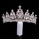 ティアラ 花嫁 ブライダル プリンセス ホワイトクリスタル 合金製 電気メッキ加工 バロックデザイン ヘッドドレス 髪飾り ウェディング 披露宴 結婚式 二次会 パーティー シルバー ゴールド(x3)