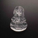 ペンダント メンズ 子供用 ミャンマー産 天然水沫玉 翡翠 氷種 ガラス質 透明感 観音様 仏像 ホワイト 小型 お守り 開運 縁起物(x2)