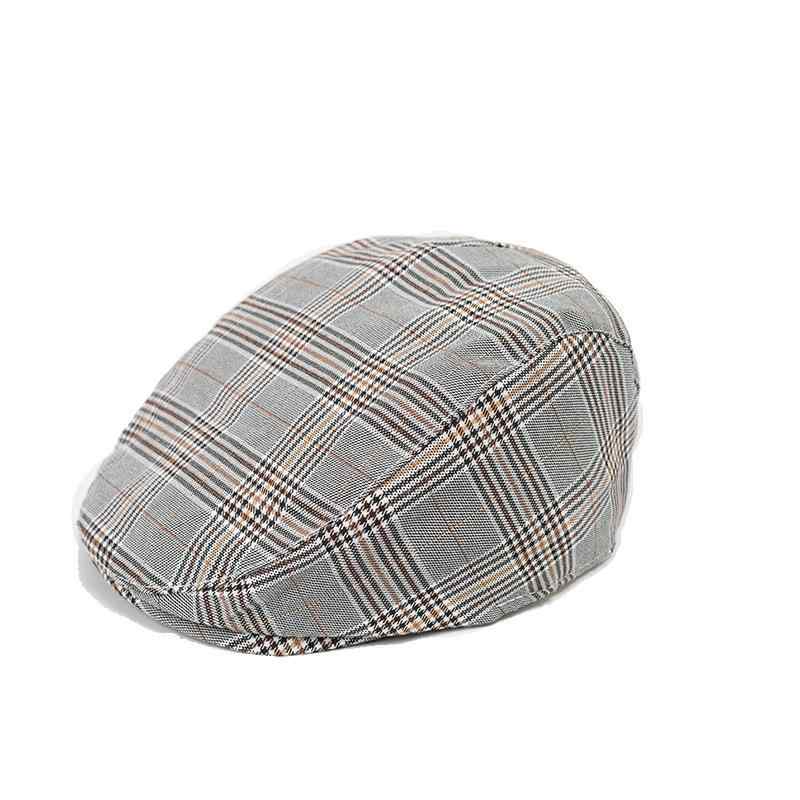 ベレー帽 ベビー 男の子 チェック柄 春秋 コットン グレー 赤ちゃん 新生児 乳幼児 おしゃれ ファッシ..