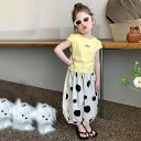 キッズ 女の子 セットアップ 春夏 半袖 Tシャツ 九分丈パンツ 2点セット 綿混 薄手 柔らかい 虫よけ ルームウェア お出かけ 普段使い かわいい おしゃれ ピンク イエロー
