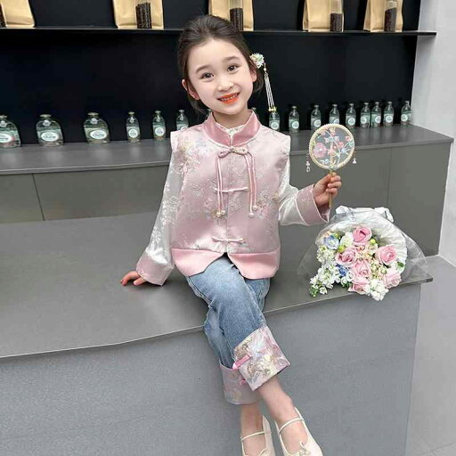 セットアップ キッズ 女の子 3点セット パンツ チャイナ風 中華風 おしゃれ 花柄 長袖 長ズボン 春秋 綿混素材 お出かけ 普段使い カジュアル セットアップ キッズ 女の子 3点セット パンツ チャイナ風 中華風 おしゃれ 花柄 長袖 長ズボン 春秋 綿混素材 お出かけ 普段使い カジュアル