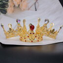 ヘッドドレス キッズ 子供 全円 王冠 ティアラ バロック調 合金製 誕生日 発表会 舞台 イベント 記念撮影 ケーキ飾り デコレーション 韓国風(x2)