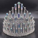 クラウン レディース 女性用 ブライダル 花嫁 結婚式 ウェディング 誕生日 パーティー 発表会 ヘッドドレス ティアラ 欧米風 エレガント 豪華 高級感 ラインストーン 電気メッキ加工 シルバー ゴールド(x2)