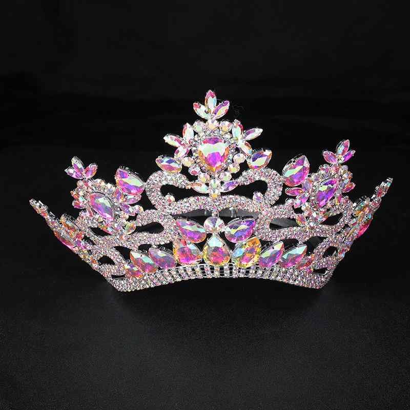 ヘッドドレス レディース ブライダル クラウン 豪華 エレガント 欧米風 ラインストーン ティアラ 結婚式 披露宴 舞台 発表会 コンテスト イベント オーロラ...