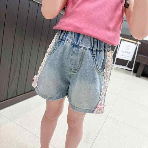 キッズ 女の子 デニム ショートパンツ 春夏 韓国風 カジュアル コットン ウエストゴム お出かけ ソフトな肌触り デニムブルー キッズ 女の子 デニム ショートパンツ 春夏 韓国風 カジュアル コットン ウエストゴム お出かけ ソフトな肌触り デニムブルー