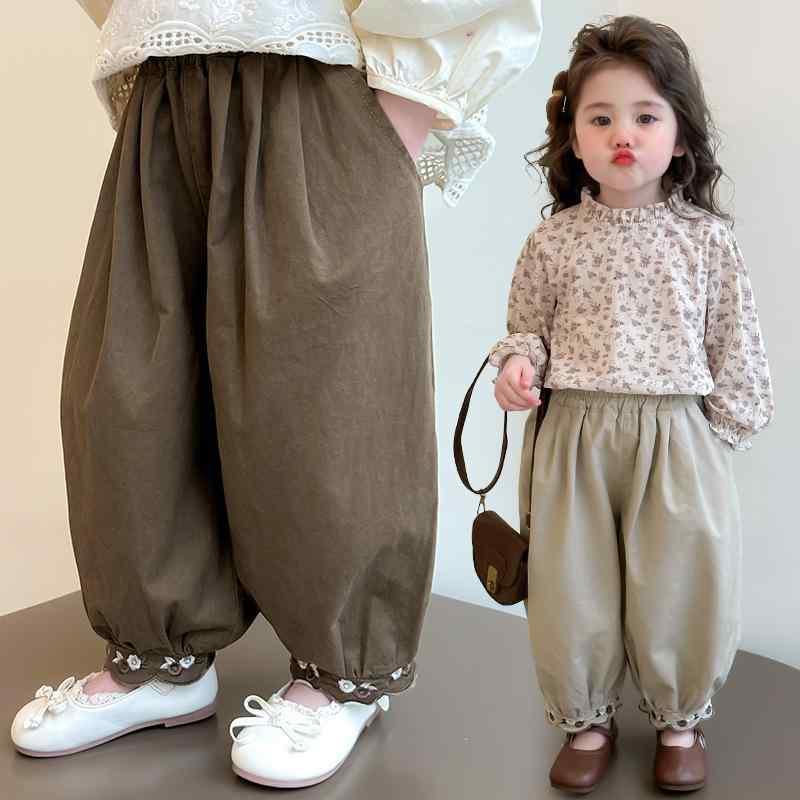 キッズ 女の子 パンツ ボトムス バルーンパンツ かぼちゃパンツ カジュアル 普段使い ゆったり ルーズ ..