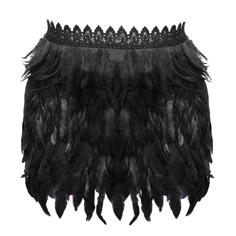 スカート レディース レース 多層 フェザー フレアスカート パーティー イベント お呼ばれ ダンス 発表会 舞踏会 華やか ゴージャス エレガント 欧米風 ファッション ボトムス 秋冬