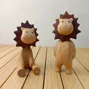 インテリア 置物 無垢材 子獅子 キャラクター 立ち姿 座り姿 かわいい アニメ風 木製 卓上 車用 飾り オブジェ ギフト 贈答品 高級感(x2)