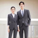 スーツ メンズ レディース 男女兼用 ビジネス フォーマル オフィス 通勤 制服 仕事着 春秋 スリムフィット シングルブレスト 2つボタン 化繊混紡 高級感 スタイリッシュ ブラック グレー セットアップ
