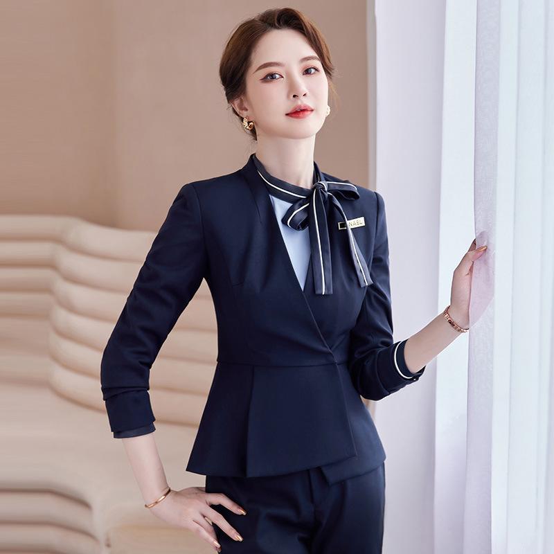 スーツ レディース 長袖 ビジネススーツ セットアップ 制服 ホテル 受付 宝飾店 美容院 オフィス 事務..