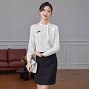 ブラウス レディース オフィス ビジネス 通勤 スーツ インナー ジャケットインナー 長袖 シフォン ポリエステル ノーアイロン 高級感 スリム スタンドカラー ボウタイ リボン エレガント きれいめ 秋冬