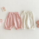 キッズ 女の子 ベビー パンツ リボン 蚊よけ 虫よけ 無地 薄手 涼しい 韓国風 かわいい キュート カジュアル リラックス 綿 コットン レーヨン 夏 普段使い お出かけ着