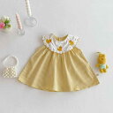 ワンピース キッズ 女の子 子供服 ガールズ 夏 ノースリーブ アヒル キャラクター柄 刺繍 チェック柄 韓国風 綿 コットン バルーンスカート ふんわり 普段使い カジュアル 通園 お出かけ かわいい 涼しい