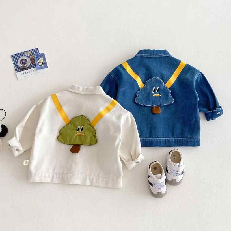 デニムジャケット キッズ 男の子 ベビー 子供服 キャラクター柄 襟付き 長袖 コットン 韓国風 カジュア..