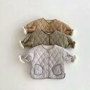 キッズ ベビー 男の子 女の子 男女兼用 キルティング 中綿ジャケット ポリエステル 裏ボア 厚手 暖かい 無地 韓国風 カジュアル おしゃれ トレンド 防寒 ...