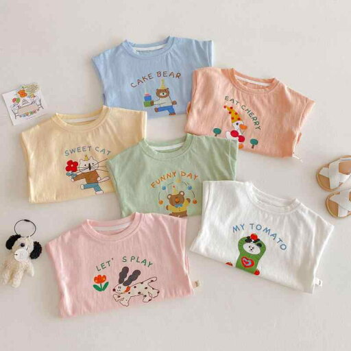 Tシャツ キッズ 男の子 女の子 男女兼用 キャラクター アルファベット柄 韓国風 ファッション 子供服 こども服 トップス 綿 コットン 薄手 丸首 ラウンドネック カジュアル 普段着 春夏 Tシャツ キッズ 男の子 女の子 男女兼用 キャラクター アルファベット柄 韓国風 ファッション 子供服 こども服 トップス 綿 コットン 薄手 丸首 ラウンドネック カジュアル 普段着 春夏