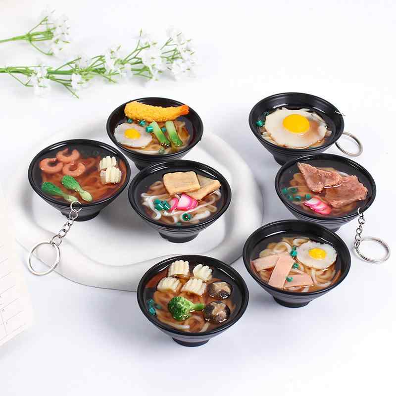 食品サンプル うどん キーホルダー 和風 リアル ミニチュア どんぶり 麺鉢 精巧 フェイクフード PVC 樹..