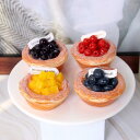 食品サンプル フルーツタルト エッグタルト ミニチュア フェイクスイーツ 精巧 リアル かわいい カラフル 樹脂製 インテリア オブジェ ディスプレイ 冷蔵庫マ...