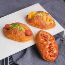 食品サンプル PU素材 リアル パン ブレッド チーズ ソーセージ 卵 ホットドッグ 焼きソーセージ ベーカリー スモーク フェイクフード ディスプレイ オブジ...