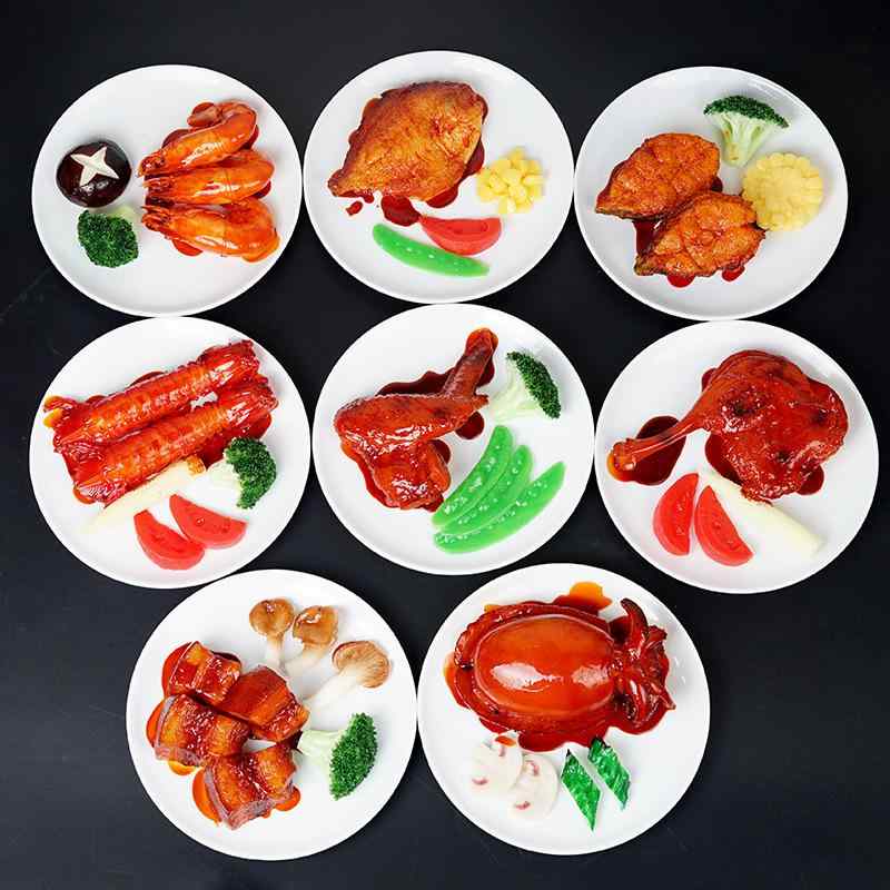 食品サンプル 料理模型 フェイクフード 中華料理 小皿料理 煮込みスープ メニュー 見本 PVC製 ハンドメ..