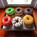 フェイクスイーツ ドーナツ 冷蔵庫マグネット リアル 食品模型 モチモチ触感 インテリア飾り ディスプレイ雑貨 撮影小道具 PU素材 カラフルアソート(x2)