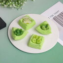 フェイクスイーツ 抹茶クリームケーキ 冷蔵庫マグネット 4個セット ウェディング 誕生日パーティー デコレーション 飾り インテリア ミニチュア リアル PU素材(x2)