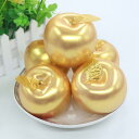 フェイクフルーツ リアルな 金りんご 銀りんご 撮影小物 ディスプレイ 早期教育 知育 店舗装飾 イベント ショーケース インテリア(x2)