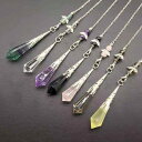 ペンダント 天然石 水晶 ペンデュラム 振り子 12面カット アメジスト オブシディアン タイガーアイ 多種類 パワーストーン 占い ヒーリング スピリチュアル アクセサリー ジュエリー