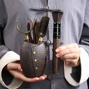 茶道六君子 黒檀 無垢材 功夫茶道具 セット 新中国風 モダン 和モダン おしゃれ 茶器 茶挟 茶匙 茶針 茶芸 本格 お茶入れツール 来客用 ギフト プレゼン...