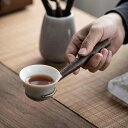 茶道具 和風 手作り 氷灰釉 陶器 茶道六君子 黒檀 無垢材 茶刀 茶匙 中国茶 日本茶 煎茶 茶会 6点セット おしゃれ 高級感 ティータイム 来客用 おもて...