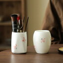 茶道具 手描き 玉蘭 陶磁器 茶道六君子セット 茶杓 茶挟 茶針 高級感 上品 羊脂玉カラー アイボリー お茶席 おもてなし 中国茶器(x2)