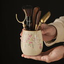 茶道具 クリーム色 汝窯 茶道六君子 6点セット 中国茶器 台湾茶 ティーセレモニー 茶芸 茶刀 茶挟 茶ブラシ 茶匙 陶磁器 高級感 おしゃれ