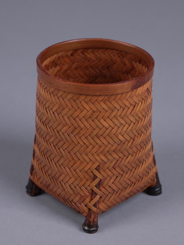 茶道具 竹編み 茶筒 六君子 茶則 茶針 茶挟 収納ケース 精緻 卓上整理 筆筒 ペン立て 小物入れ マルチケース リビング オフィス 書斎 デスク周り インテリア雑貨(x2)